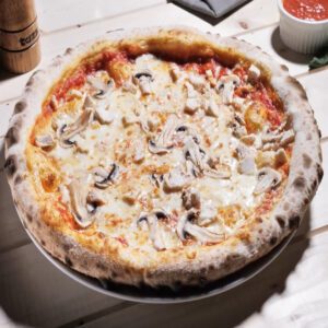 pizza pollo e funghi